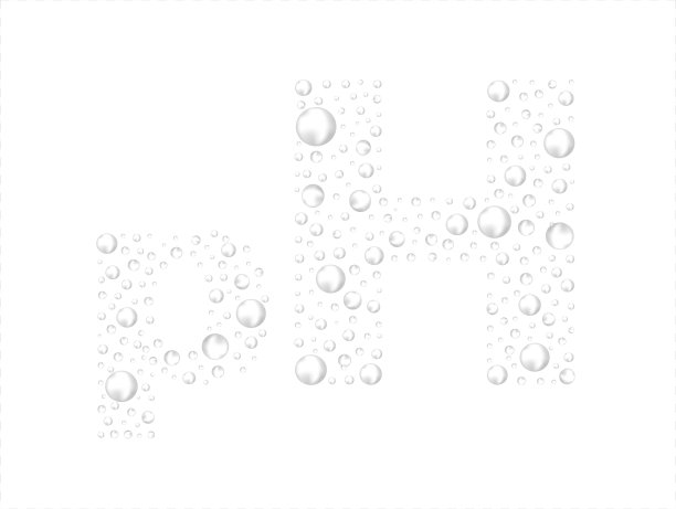 рН。酸碱平衡。文本从泡沫。氢指数或水的重量。用于美容，化学，科学。透明配方，带气泡飞溅。现实的三维向量。图片下载
