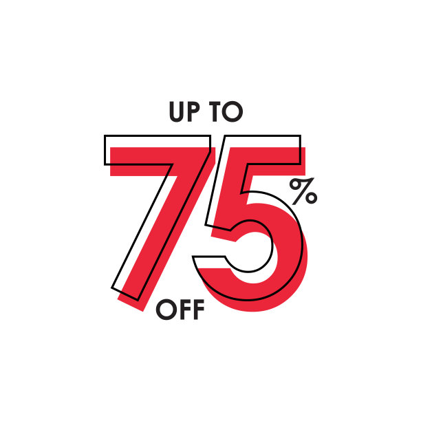 折扣高达75%矢量模板设计插图图片下载
