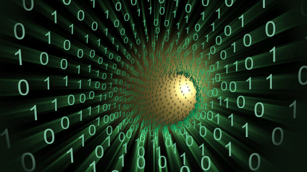 二进制数据与网络空间隧道抽象图片下载