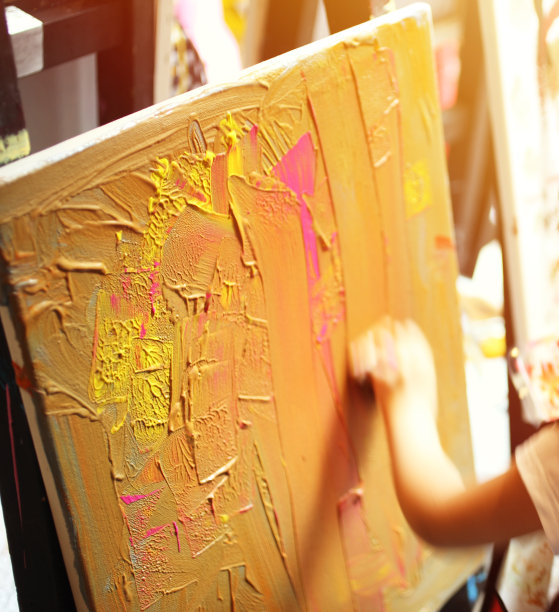 画布上的儿童绘画图片下载