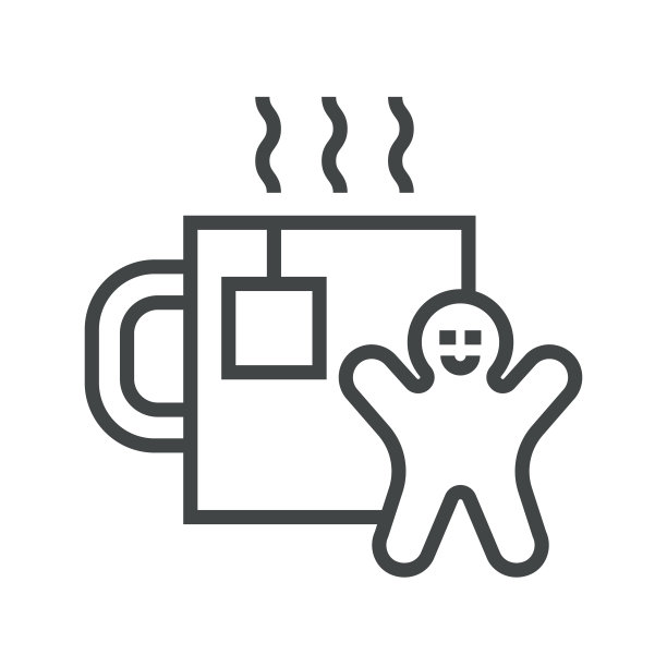 饼干热茶线性图标图片下载