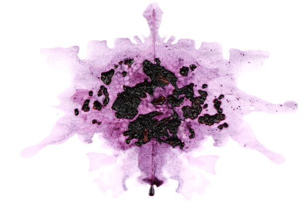 罗夏墨迹测试孤立的白色。图片下载