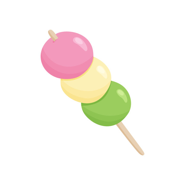 扁平的日本腾戈图标。亚洲传统甜点。图片下载