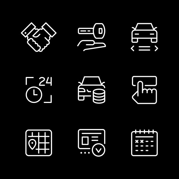 设置线图标的汽车租赁图片下载