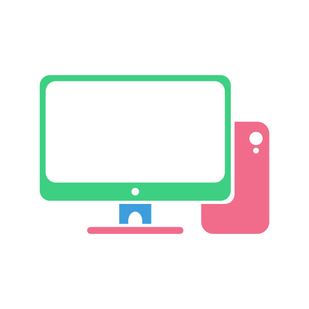 电脑图标，现代平面设计色彩符号向量图片下载