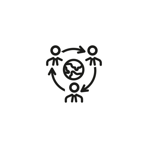 全球合作细线图标图片下载