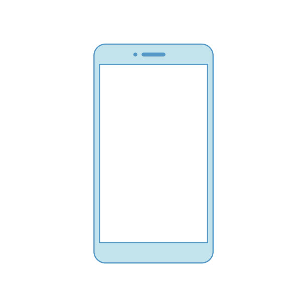 电话线路蓝色图标。简约风格的蓝色手机。图片下载