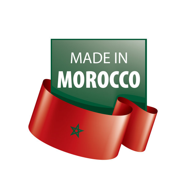 摩洛哥国旗，矢量插图在白色的背景图片下载