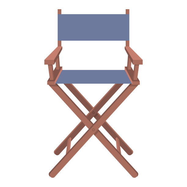 电影导演椅子矢量设计插图孤立在白色的背景图片下载