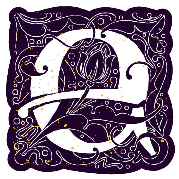 古董插图华丽的字母E与grange黄金纹理。图片下载