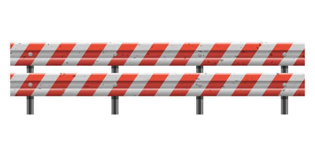 金属道路护栏矢量设计插图孤立在白色背景上图片下载