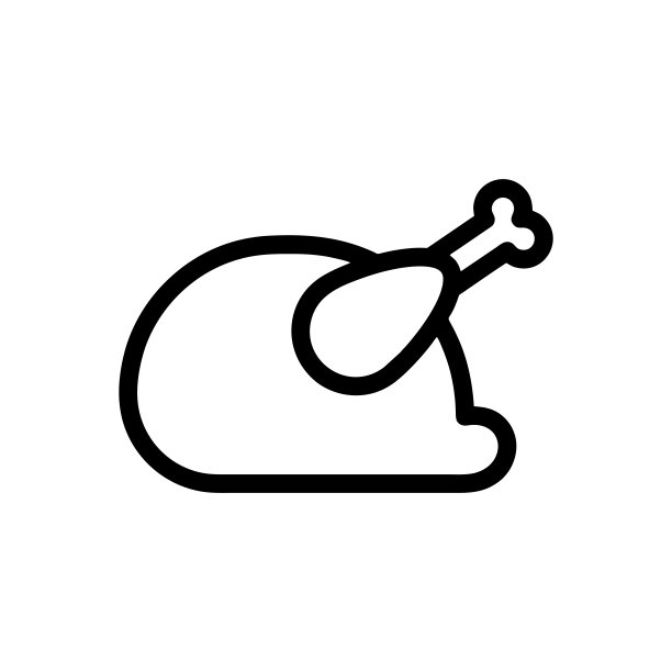 鸡腿图标食物向量图片下载