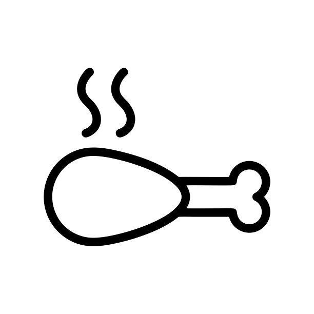 鸡腿图标食物向量图片下载