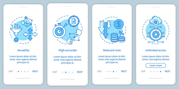 带有线性概念的移动应用页面上的商业数字工具图片下载