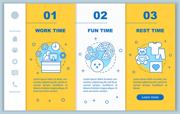 时间管理登陆移动网页矢量模板图片下载