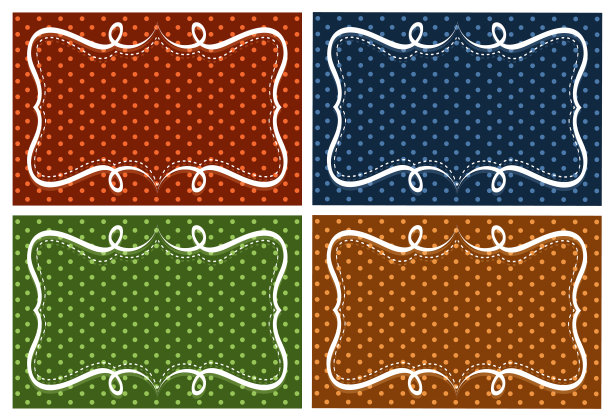 框架模板与波尔卡点在不同的颜色背景图片下载