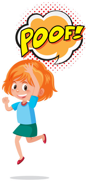 女孩与表达词“噗”图片下载