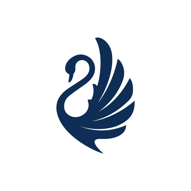 新豪华时尚展翅天鹅标志设计矢量标志型标志插图图片下载