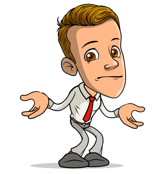 卡通男孩表现出误解的手势图片下载