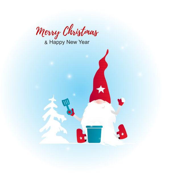 可爱的小精灵圣诞贺卡图片下载