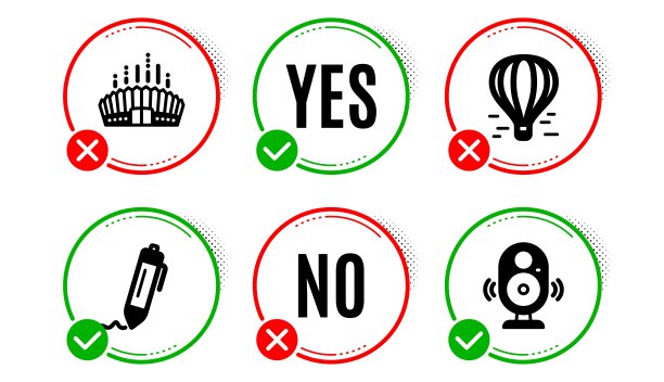 竞技场体育场、热气球和签名图标集。扬声器标志。矢量素材图片下载