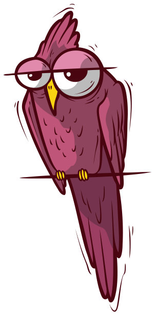 可爱的卡通粉色昏昏欲睡的猫头鹰图片下载