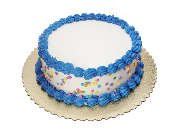 有白色糖霜和蓝色装饰的蛋糕图片下载