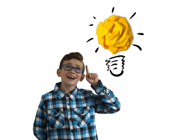 6、点子灯泡成功灵感折纸小孩图片下载