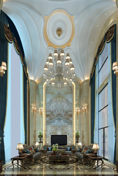 客厅室内设计的3d效果图图片下载