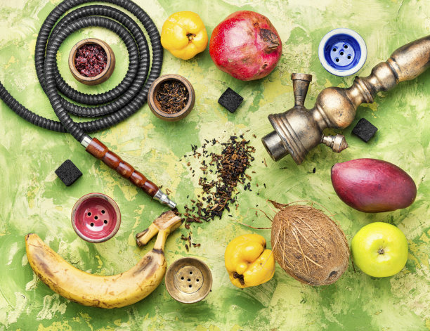 烟草水烟上的水果图片下载