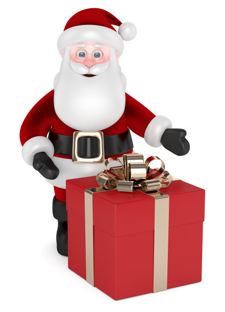 圣诞老人的白色3d渲染图片下载