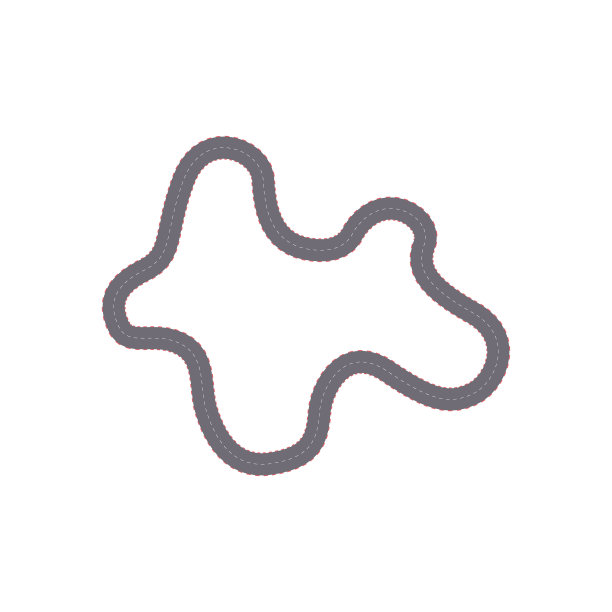 运动赛道或交通道路俯视图，平面矢量插图孤立。图片下载