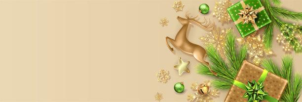 圣诞节和新年的横幅图片下载