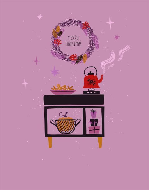 带着乡村风情的圣诞贺卡。图片下载