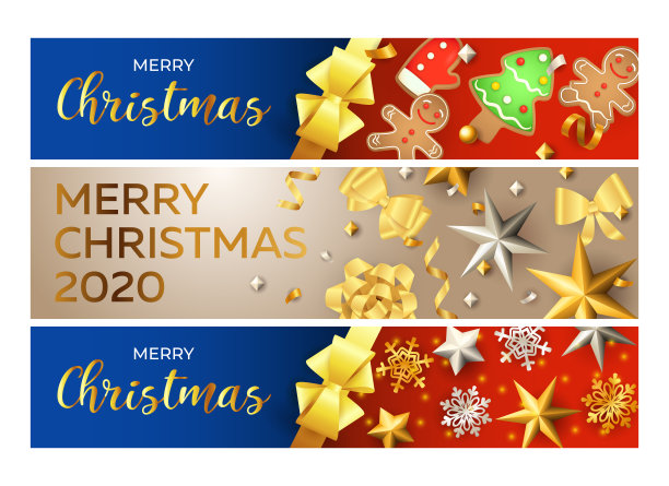 收集圣诞贺卡传单。节日的概念。向量图片下载