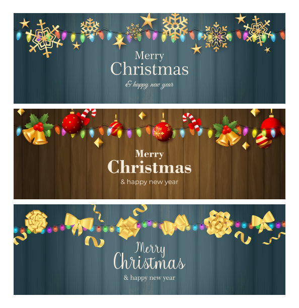 一套圣诞背景图案。节日的概念。向量图片下载