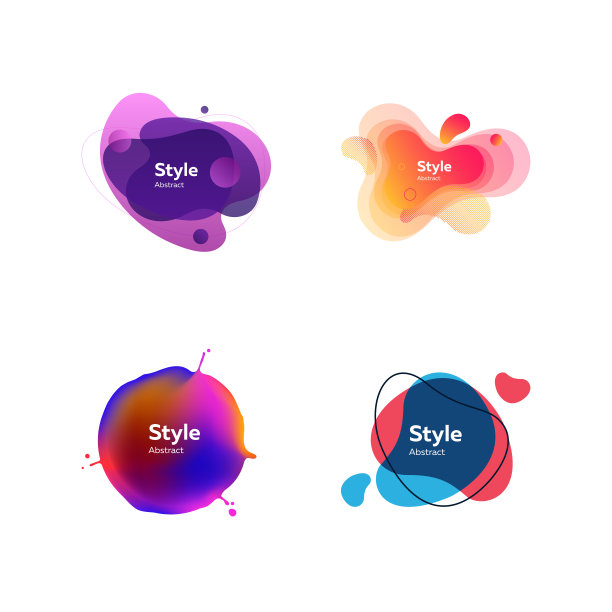 现代明亮的霓虹灯形状设置图片下载