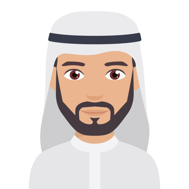 戴着库非耶头巾的阿拉伯男子图片下载