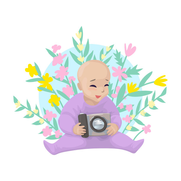 小男孩把房子握在手里。向量特征设计图片下载