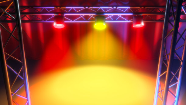 音乐会舞台音乐剧场表演跟随红点灯光娱乐3d插图图片下载