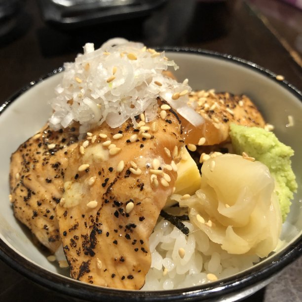 烤三文鱼，tataki米饭图片下载