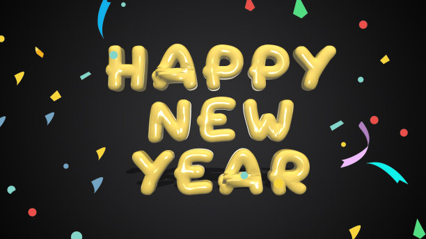 用五彩纸屑庆祝新年图片下载