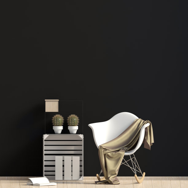 当代风格的室内设计。模拟了墙。3 d演示。图片下载