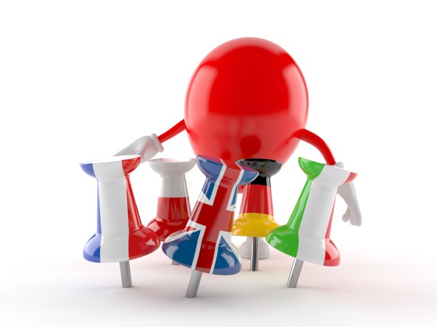 气球字符与图钉在旗帜图片下载