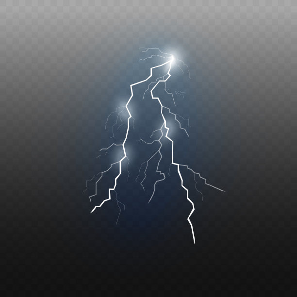 有发光效果的蓝色电光。图片下载