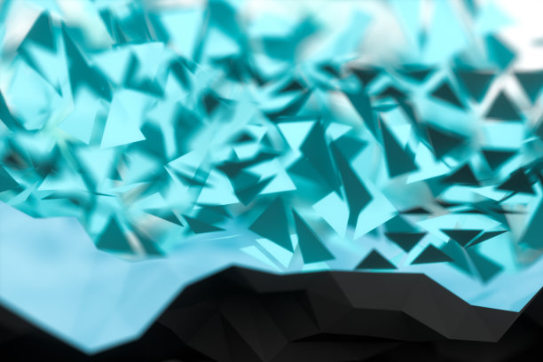 带结构线的三角形曲面平面，3d渲染。图片下载