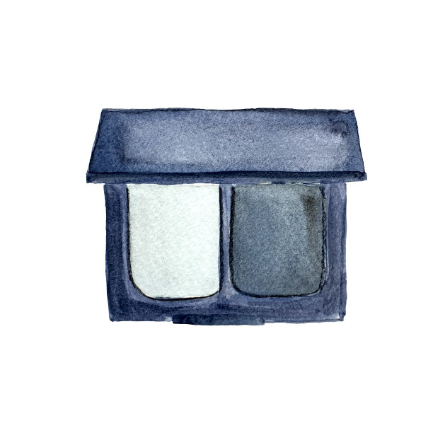 水彩手绘眼影调色板烟熏眼睛孤立的白色背景。弥补。美丽的概念图片下载