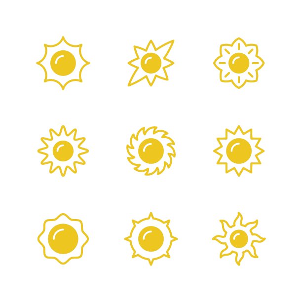 设置太阳的字形图标图片下载