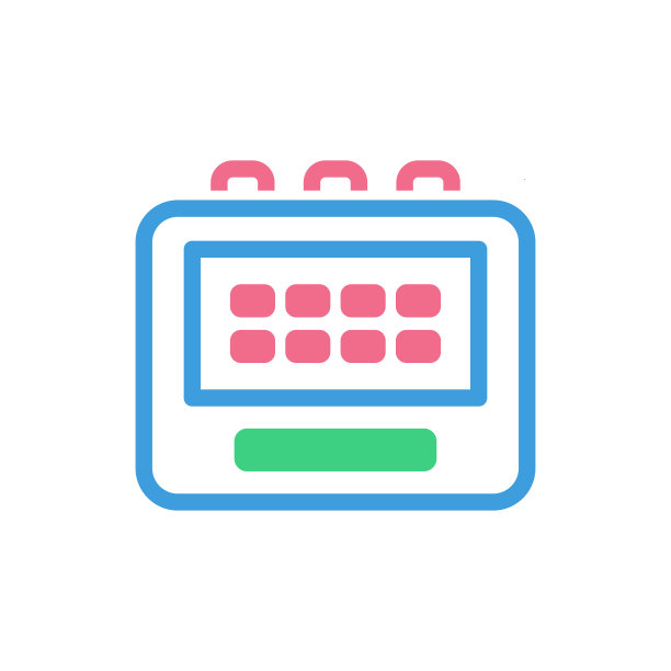 日历图标，现代平面设计彩色矢量标志图片下载