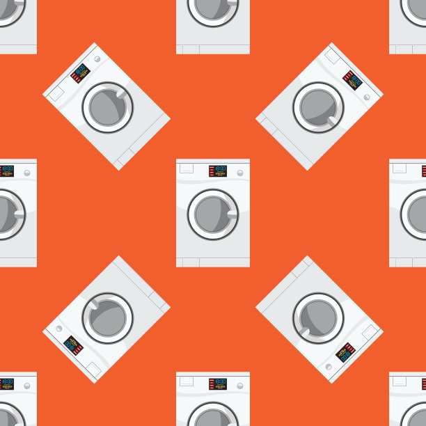 洗衣房或洗衣机无缝模式。平坦、纯色纹理。矢量插图。图片下载